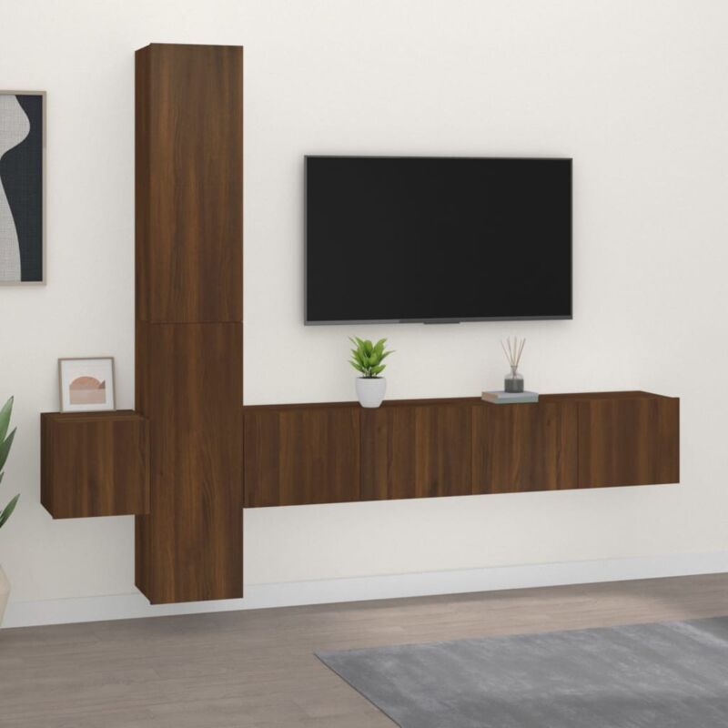 Vidaxl - Ensemble de meubles tv 5 pcs Chêne marron Bois d'ingénierie