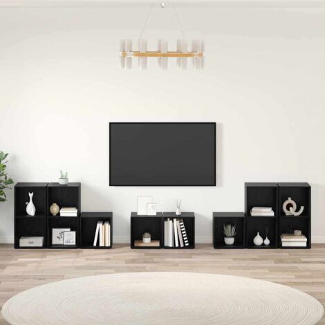 vidaXL Ensemble de meubles TV 8 pcs Chêne noir 37 x 35 x 72 cm