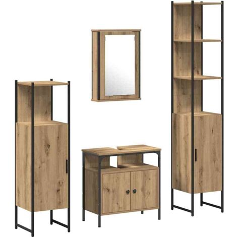 vidaXL Ensemble de mobilier de salle de bain 4 pcs chêne artisanal