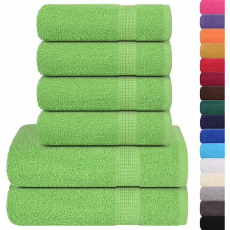 vidaXL Ensemble de serviettes 6 pcs vert pomme 360 g/m² 100% coton
