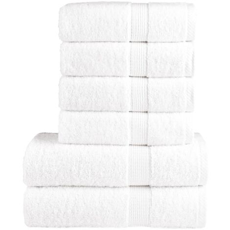 vidaXL Ensemble de serviettes de qualité supérieure SOLUND 6 pcs blanc