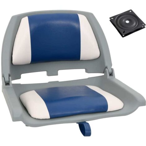 vidaXL Ensemble de sièges de bateau pliables 2 pcs oreiller bleu blanc