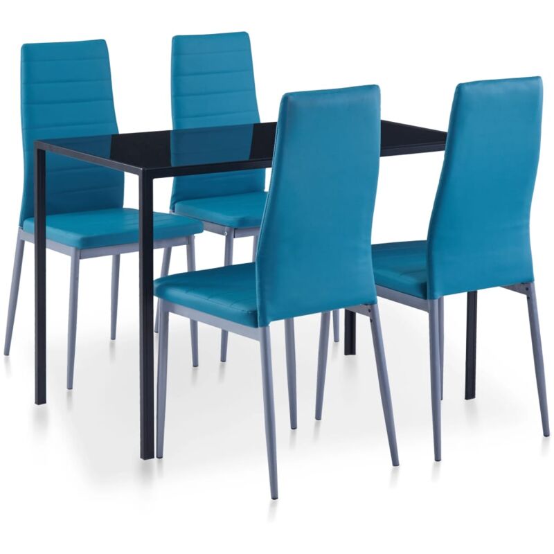 Ensemble de salle à manger 5 pcs Bleu
