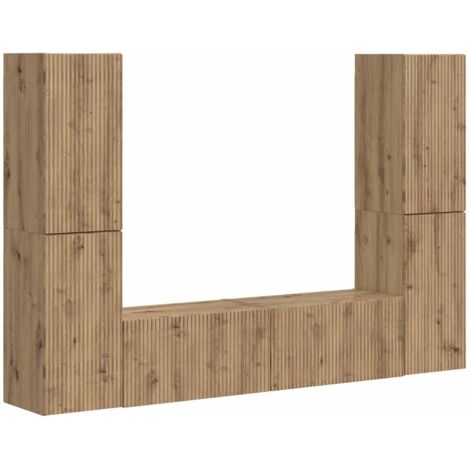 vidaXL Ensemble meuble TV 6 pcs Chêne artisanal Bois d'ingénierie