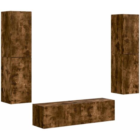 vidaXL Ensemble meuble TV 6 pcs Chêne fumé Bois d'ingénierie