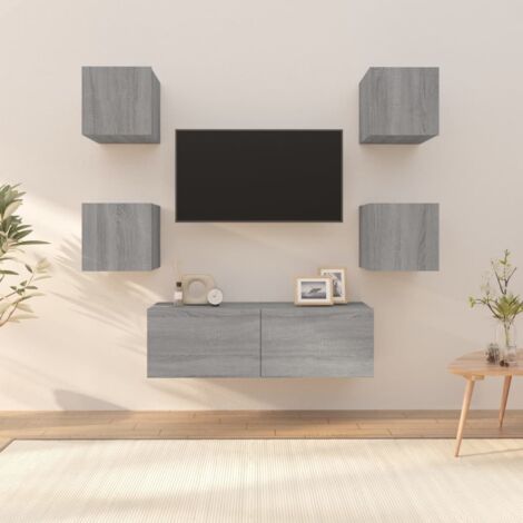vidaXL Ensemble meubles TV muraux Sonoma gris bois