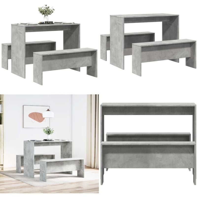 Vidaxl - Ensemble table à manger et bancs 3 pcs bois d'ingénierie