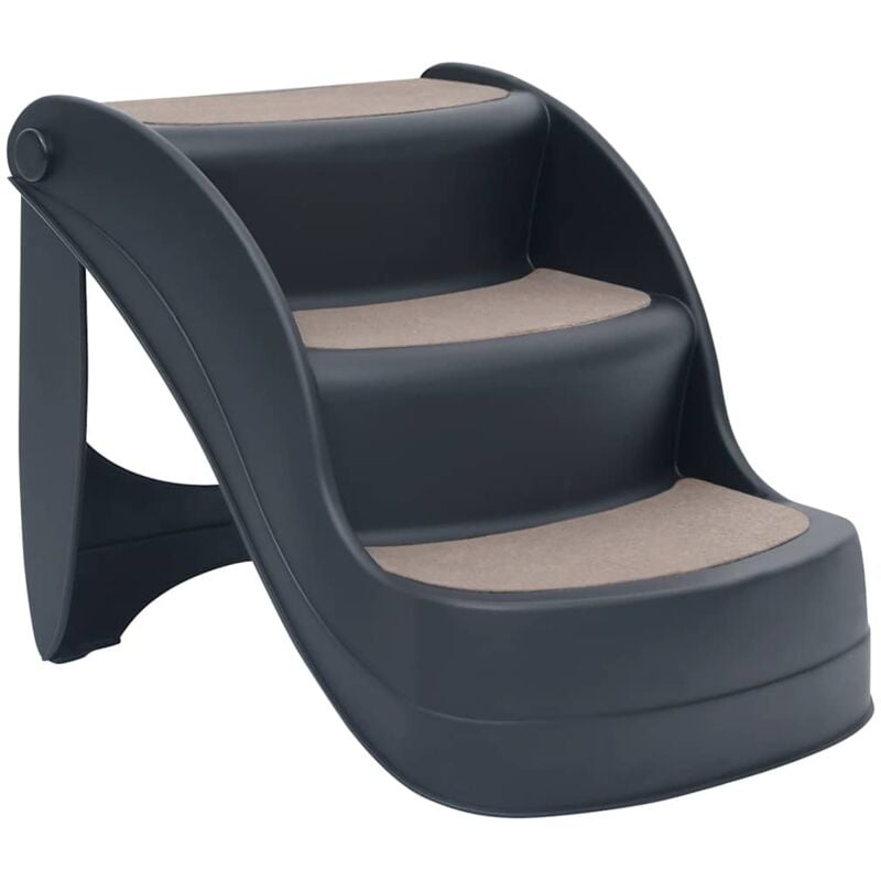 

Escalera para perros plegable de 3 peldaños gris oscuro - Gris - Vidaxl