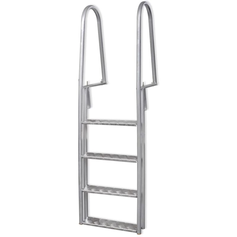 

Escalera para piscina/muelle con 4 peldaños aluminio 167 cm - Plateado - Vidaxl