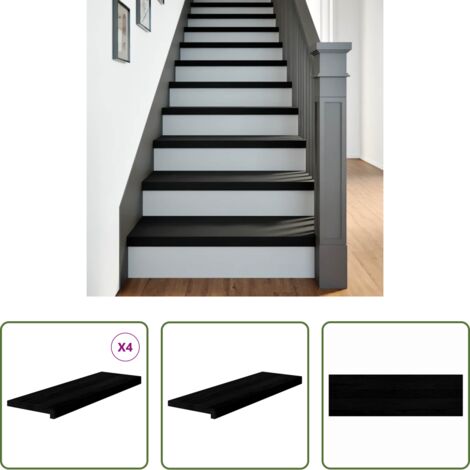 vidaXL Escalones de roble -  Peldaños de escalera 4 uds madera maciza roble marrón oscuro