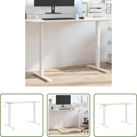 vidaXL Escritorio ajustable -  Marco de escritorio de pie acero blanco (94-135)x60x(70-114) cm