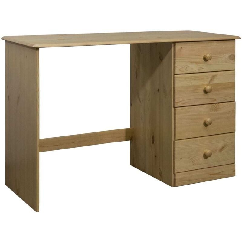 

vidaXL Escritorio con 4 cajones de madera maciza de pino 110x50x74 cm - Marrón