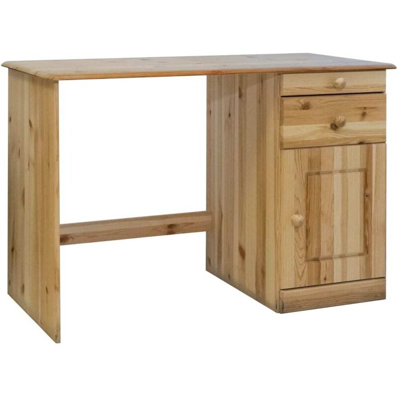 

vidaXL Escritorio con cajones de madera maciza de pino 110x50x74 cm - Marrón