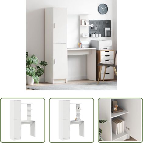 vidaXL Escritorio con estantes -  Escritorio 2 pcs