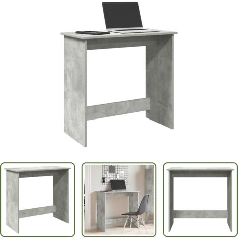 vidaXL Escritorio de estudio -  Escritorio de madera contrachapada gris hormigón 80x40x75 cm