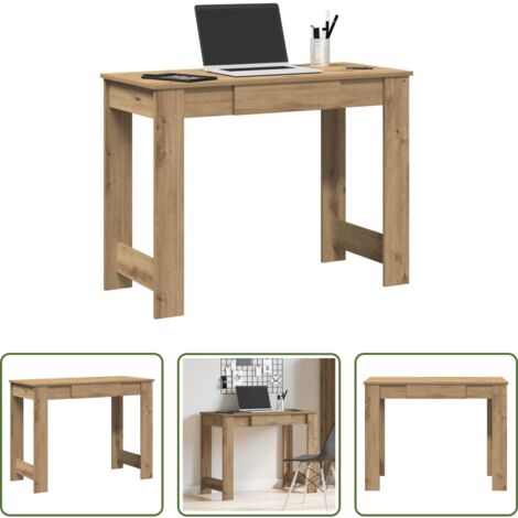 vidaXL Escritorio de estudio -  Escritorio de madera de ingeniería roble artisan 100x45x75 cm