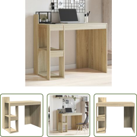 vidaXL Escritorio de estudio -  Escritorio madera de ingeniería roble Sonoma 103,5x56,5x94 cm
