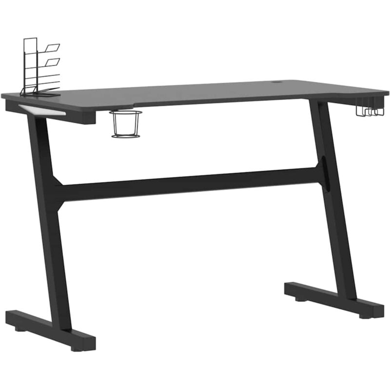 

Escritorio gaming LED con forma de Z negro 110x60x75cm - Negro - Vidaxl