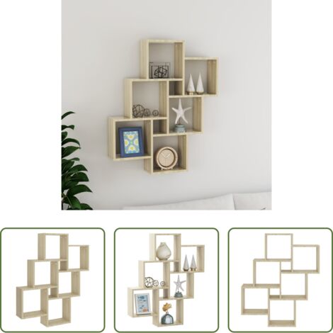 vidaXL Espace de rangement -  Étagère murale cube Chêne sonoma 78x15x93 cm Bois d’ingénierie