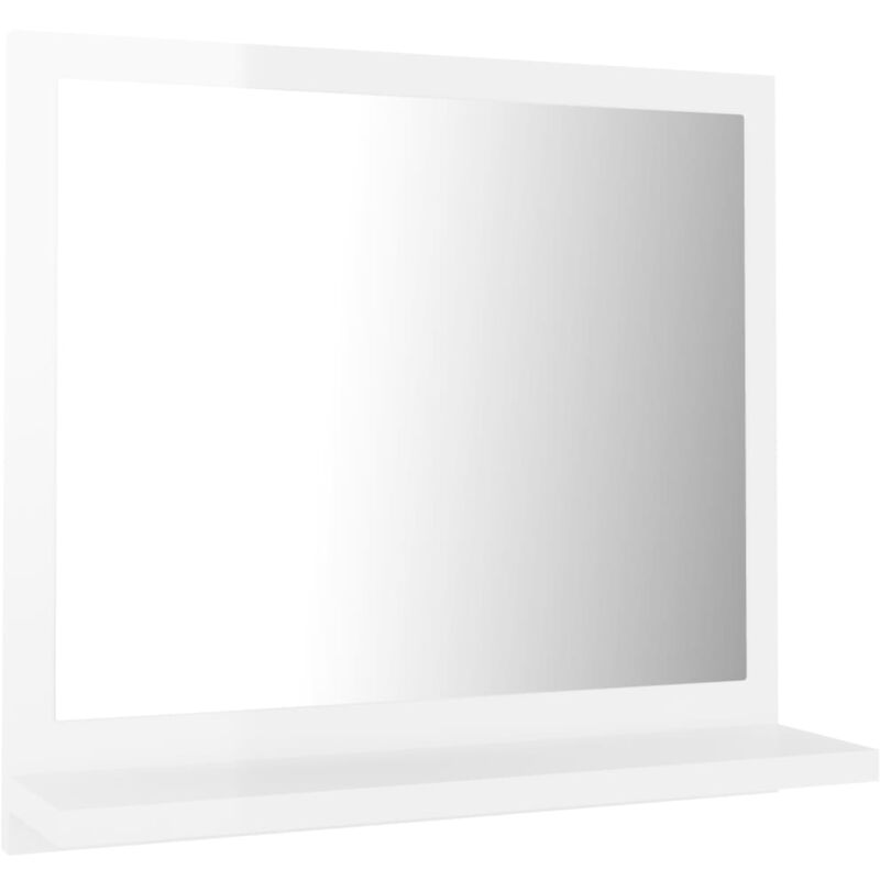 

vidaXL Espejo de baño aglomerado blanco brillante 40x10,5x37 cm - Blanco