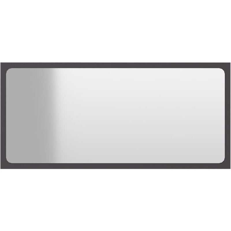 

vidaXL Espejo de baño aglomerado gris 80x1,5x37 cm - Gris