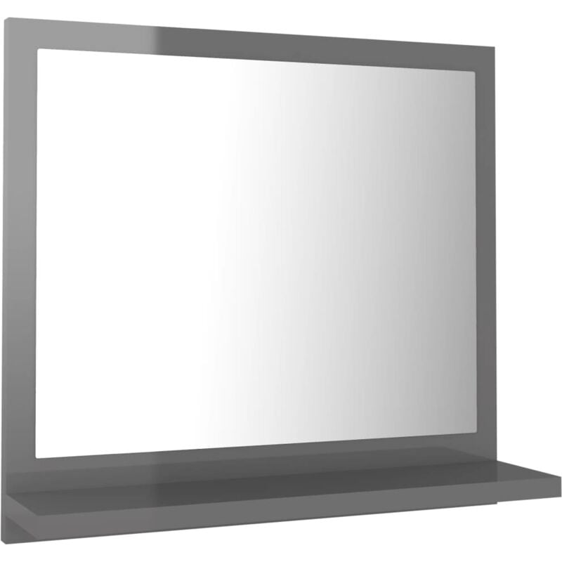 

vidaXL Espejo de baño aglomerado gris brillante 40x10,5x37 cm - Gris