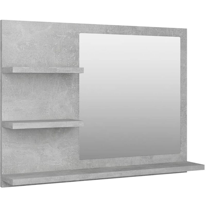 

Vidaxl - Espejo de baño aglomerado gris hormigón 60x10,5x45 cm - Gris