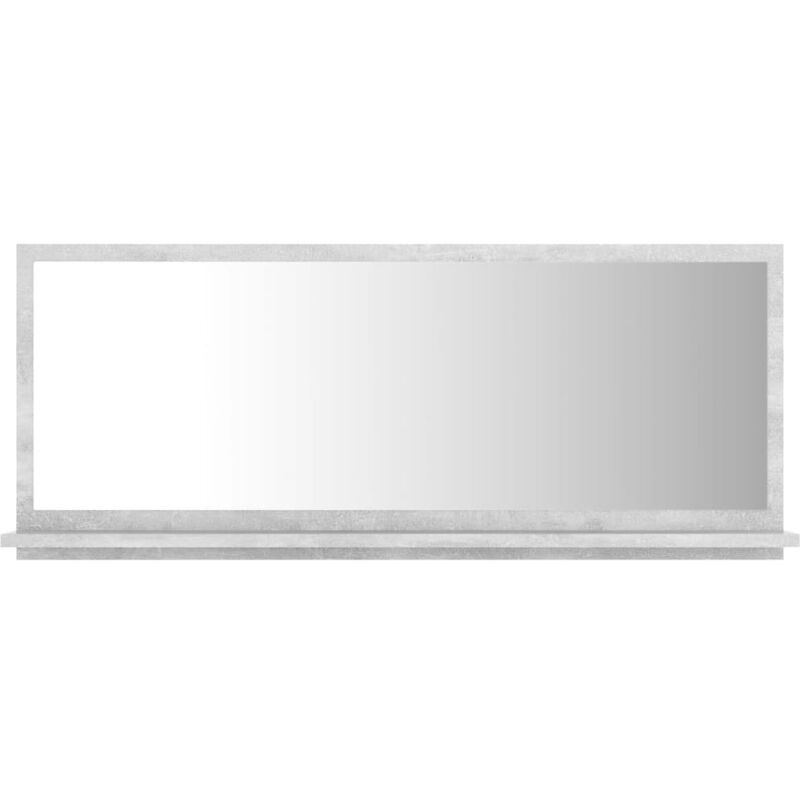 

vidaXL Espejo de baño aglomerado gris hormigón 90x10,5x37 cm - Gris