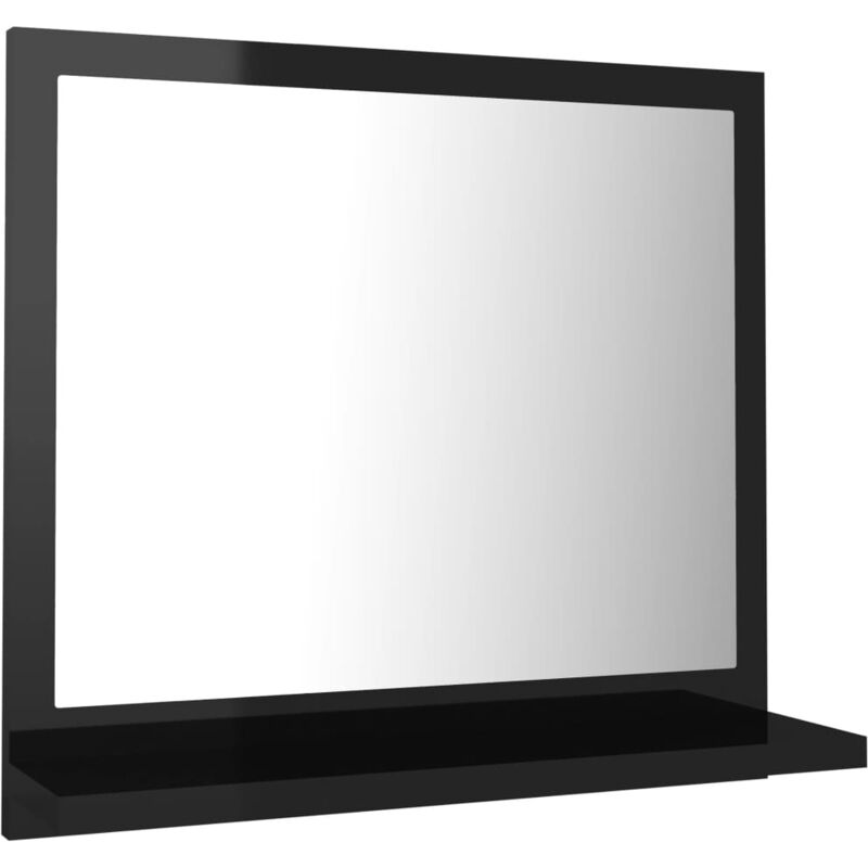 

vidaXL Espejo de baño aglomerado negro brillante 40x10,5x37 cm - Negro
