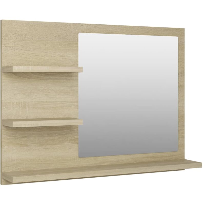 

Vidaxl - Espejo de baño aglomerado roble Sonoma 60x10,5x45 cm - Marrón