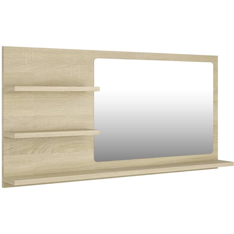 

Espejo de baño aglomerado roble Sonoma 90x10,5x45 cm - Marrón - Vidaxl
