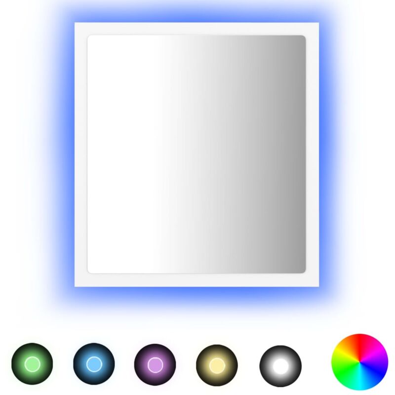 

vidaXL Espejo de baño con LED aglomerado blanco 40x8,5x37 cm - Blanco