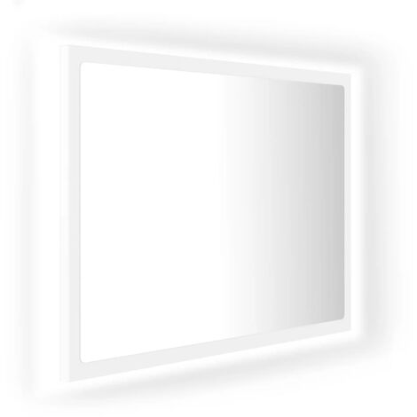 vidaXL Espejo de baño con LED aglomerado blanco 60x8,5x37 cm - Blanco
