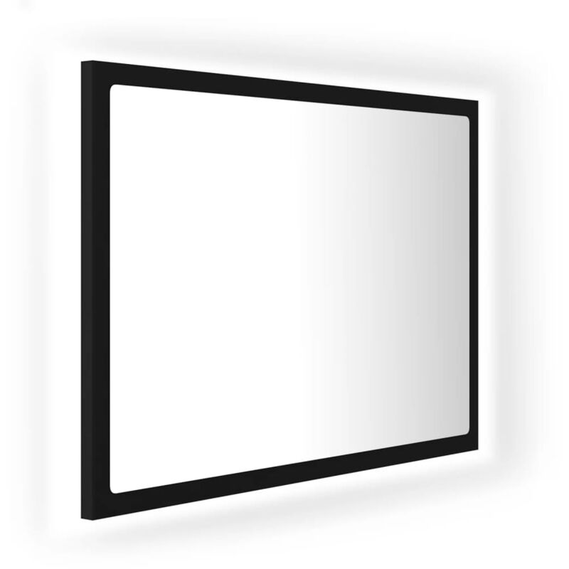 

vidaXL Espejo de baño con LED aglomerado negro 60x8,5x37 cm - Negro