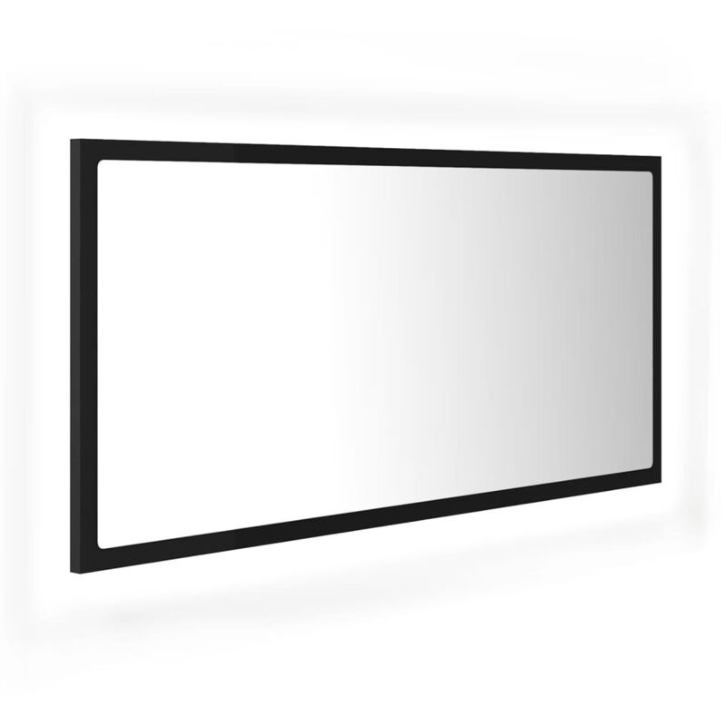 

Espejo de baño con LED aglomerado negro 90x8,5x37 cm - Negro - Vidaxl