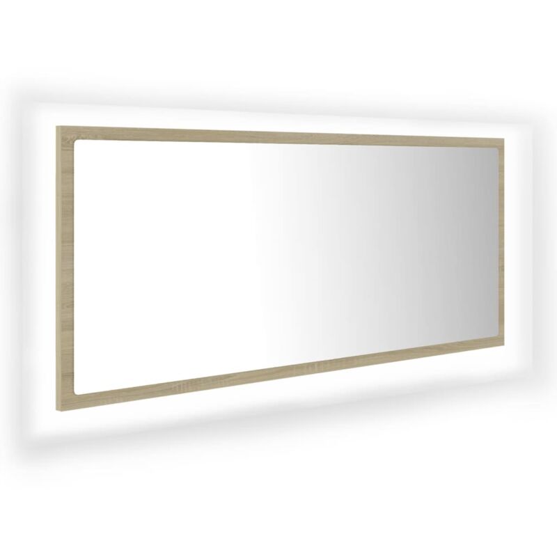 

vidaXL Espejo de baño con LED aglomerado roble sonoma 100x8,5x37 cm - Marrón