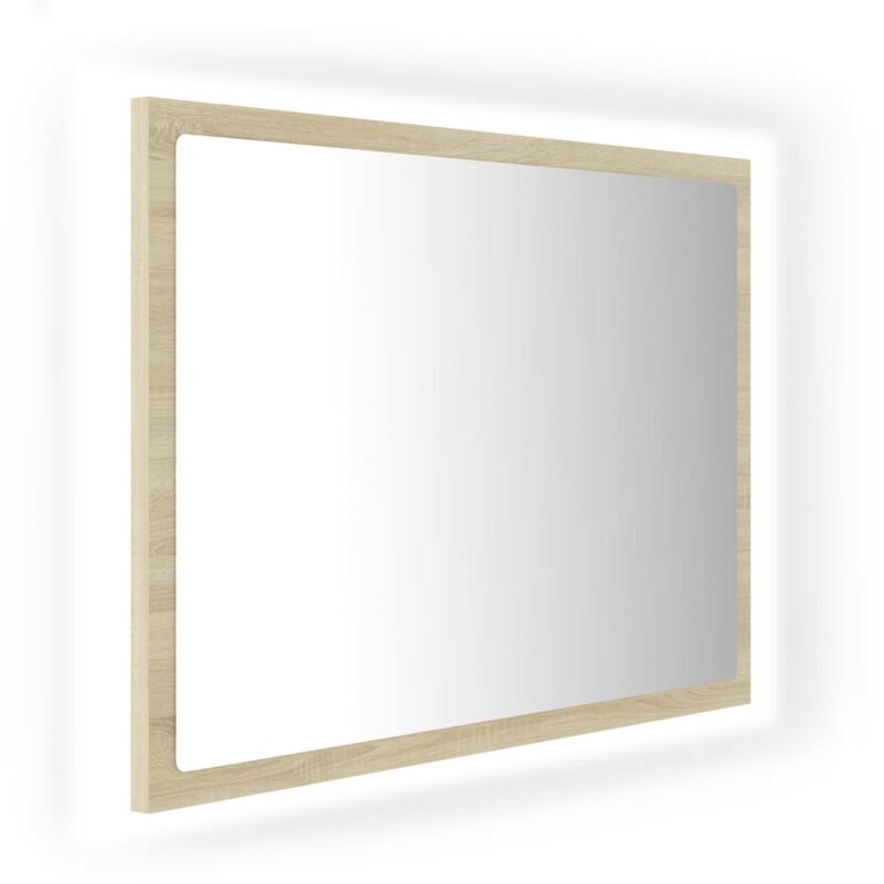 

vidaXL Espejo de baño con LED aglomerado roble sonoma 60x8,5x37 cm - Marrón