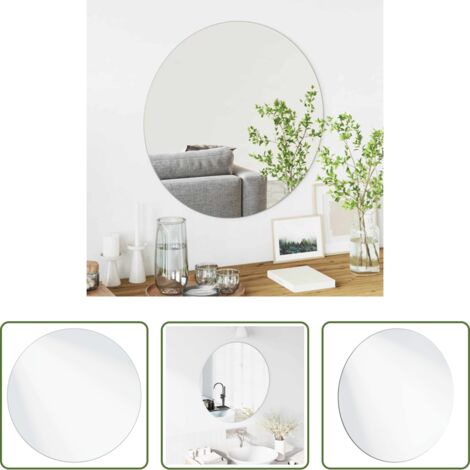 vidaXL Espejo de baño -  Espejo de pared Redondo Ø 70 cm vidrio templado
