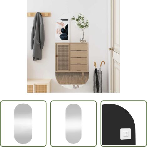 vidaXL Espejo de baño -  Espejo de pared vidrio ovalado 40x90 cm