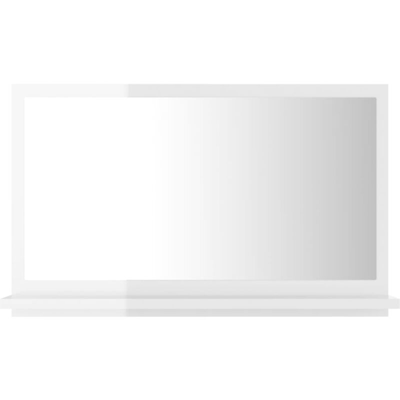 

vidaXL Espejo de baño aglomerado blanco brillante 60x10,5x37 cm - Blanco