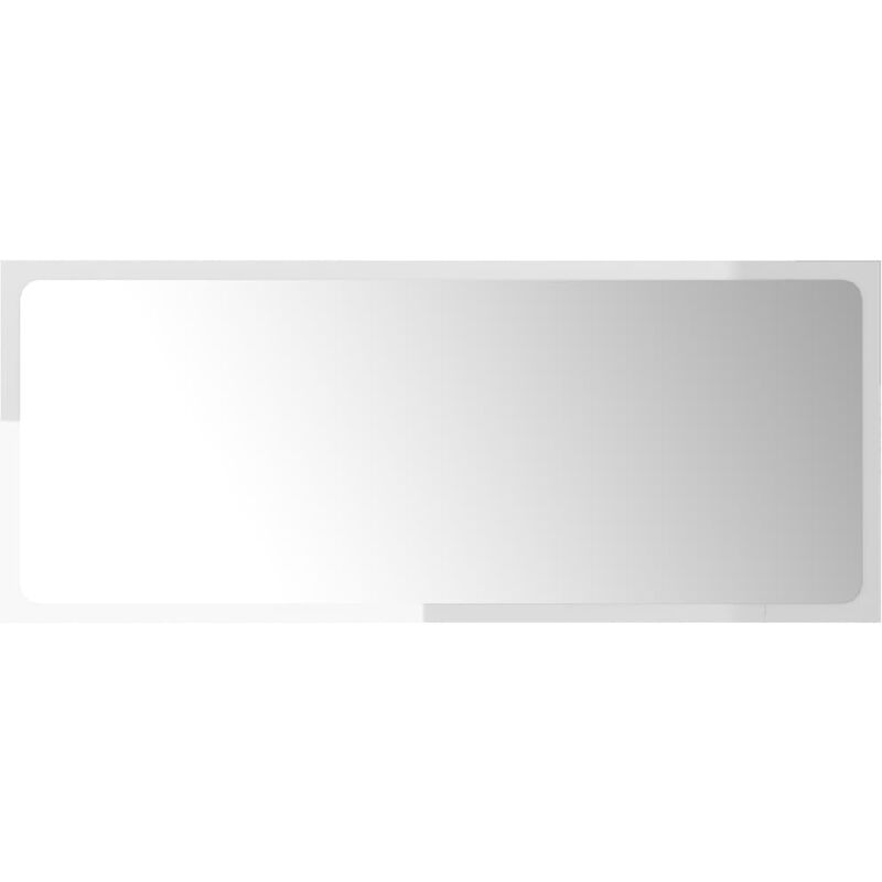 

vidaXL Espejo de baño aglomerado blanco brillante 90x1,5x37 cm - Blanco