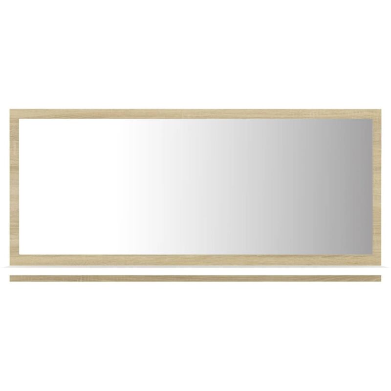 

vidaXL Espejo de baño aglomerado blanco y roble Sonoma 80x10,5x37 cm - Blanco