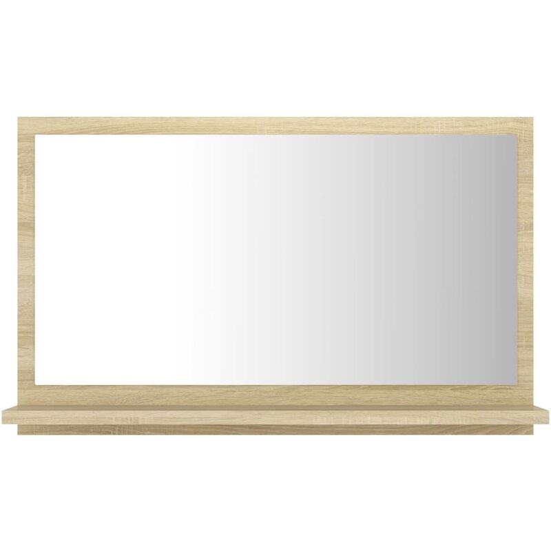 

vidaXL Espejo de baño aglomerado color roble Sonoma 60x10,5x37 cm - Marrón