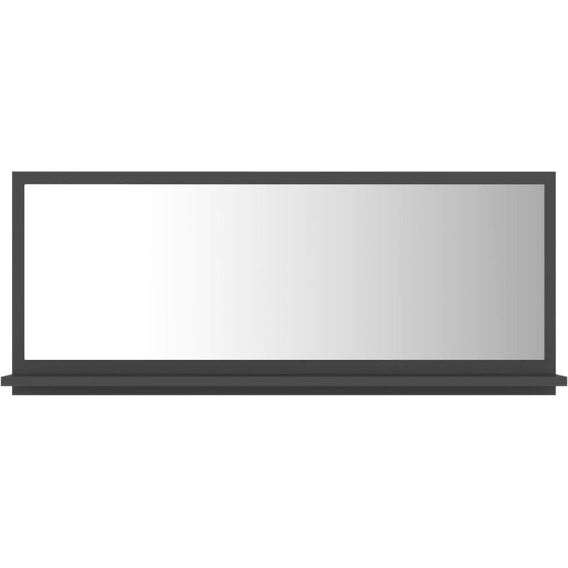 

vidaXL Espejo de baño aglomerado gris 90x10,5x37 cm - Gris