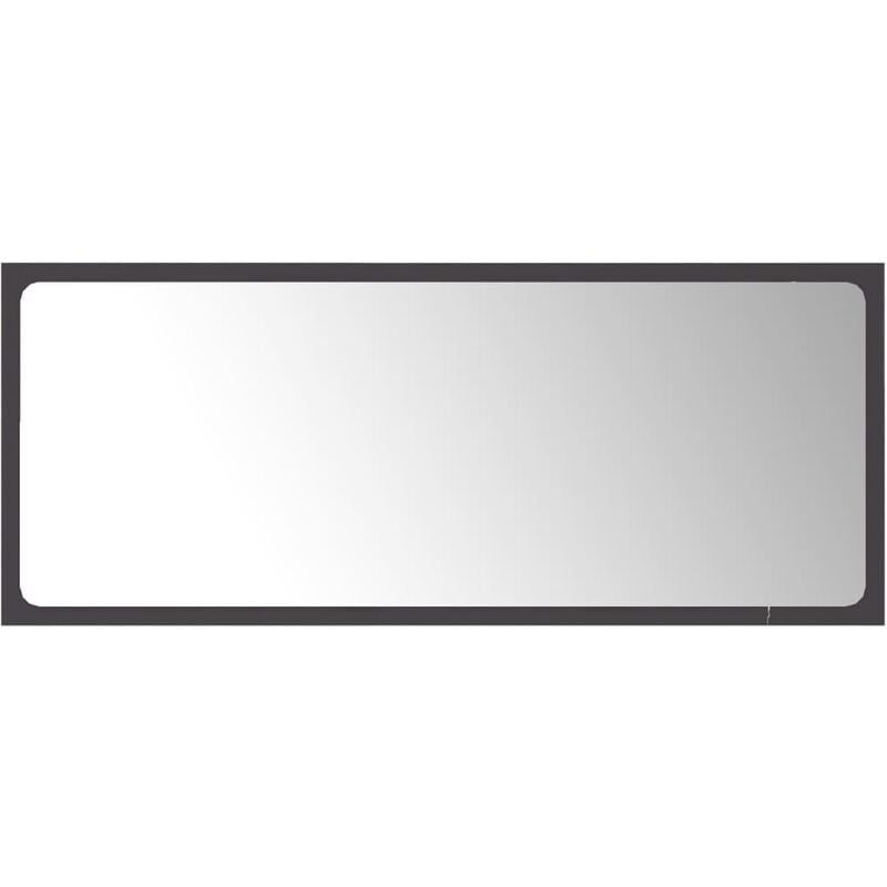 

vidaXL Espejo de baño aglomerado gris 90x1,5x37 cm - Gris