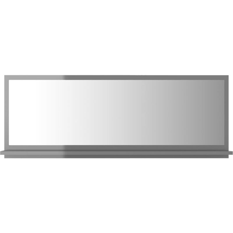 

vidaXL Espejo de baño aglomerado gris brillante 100x10,5x37 cm - Gris
