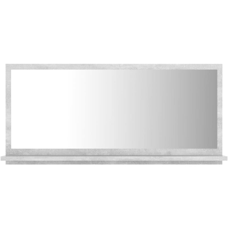 

vidaXL Espejo de baño aglomerado gris hormigón 80x10,5x37 cm - Gris