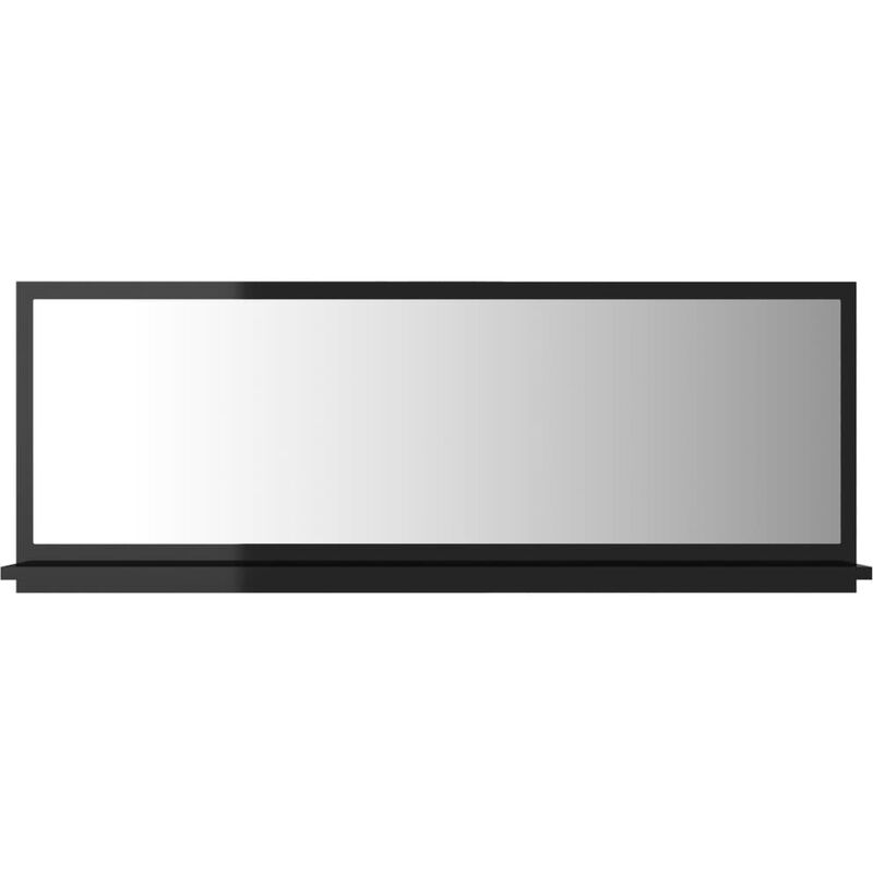 

vidaXL Espejo de baño aglomerado negro brillante 100x10,5x37 cm - Negro