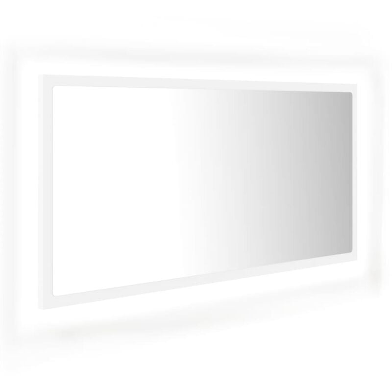 

vidaXL Espejo de baño con LED aglomerado blanco 90x8,5x37 cm - Blanco