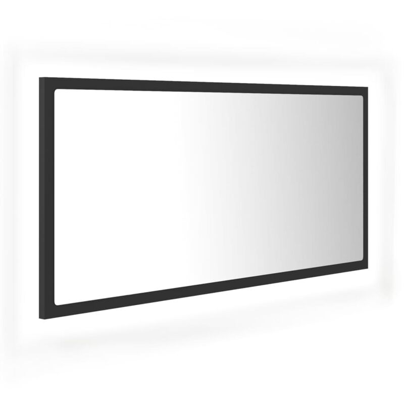 

vidaXL Espejo de baño con LED aglomerado gris 90x8,5x37 cm - Gris